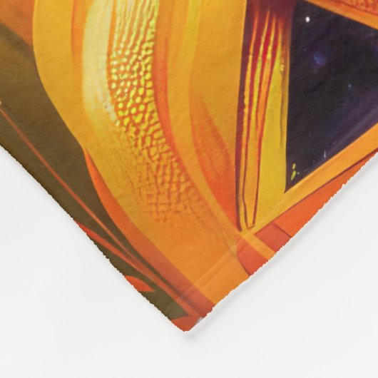 Englische Setter Hund Halloween Hexe und Kürbis Fleecedecke (Ecke)