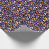 Englische Setter Hund Halloween Hexe und Kürbis Geschenkpapier (Ecke)