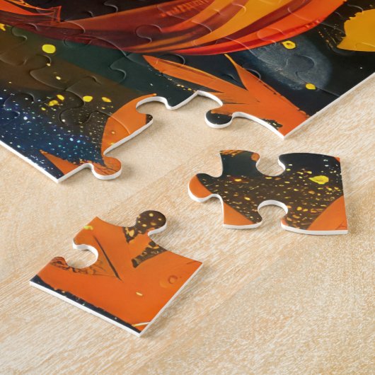 Englische Setter Hund Halloween Hexe und Kürbis Puzzle (Seite)