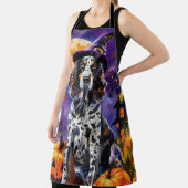 Englische Setter Hund Halloween Hexe und Kürbis Schürze (InSitu)