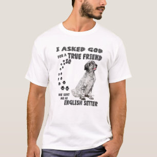Englische Setter Quote Mama Vater Print Llewellin T-Shirt