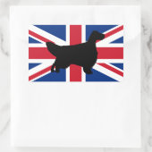 englische setter Silhouette Flag Rechteckiger Aufkleber (Tasche)