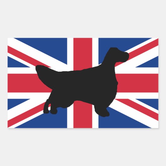 englische setter Silhouette Flag Rechteckiger Aufkleber (Vorderseite)