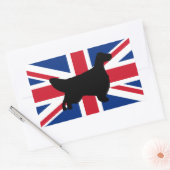 englische setter Silhouette Flag Rechteckiger Aufkleber (Umschlag)