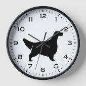 Englische Setter-Silhouette mit Nummern und Minute Uhr (Vorderseite)