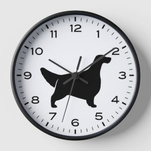 Englische Setter-Silhouette mit Nummern und Minute Uhr