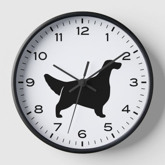 Englische Setter-Silhouette mit Nummern und Minute Uhr (Vorderseite)