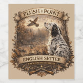 Englische Setter Weinetikett (Einzelnes Label)