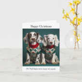 Englische Setter Welpen in Weihnachten Sweaters Karte (Gelbe Blume)
