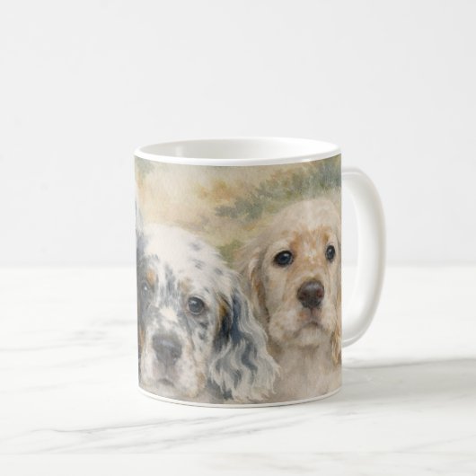 Englische Setter Welpen Kaffeetasse (VorderseiteRechts)