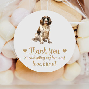 Englische Spaniel-Hochzeitsgunst-Sticker Runder Aufkleber