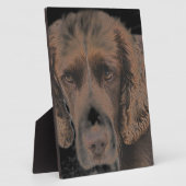 Englische Springer Hunde Fotoplatte (Seite)