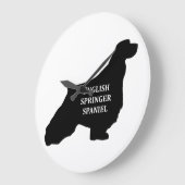 englische springer spaniel name Silhouette Große Wanduhr (Winkel)