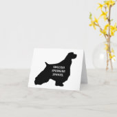 englische springer spaniel name Silhouette Karte (Gelbe Blume)