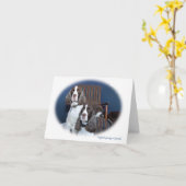 Englische Springer-Spaniels - Note Card Karte (Gelbe Blume)