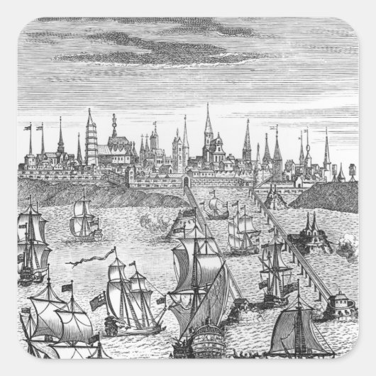 Englische Squadron-Trägertroops Quadratischer Aufkleber (Vorderseite)