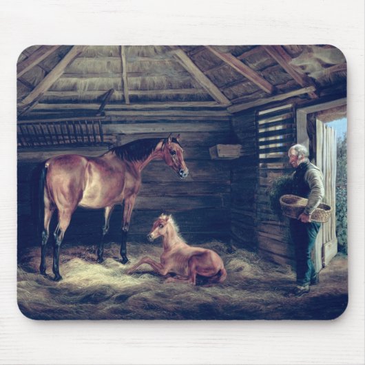Englische Stute mit ihr Fohlen, 1833 Mousepad (Vorne)