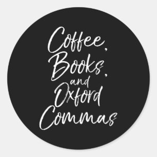 Englische Teacher Coffee Books und Oxford Commands Runder Aufkleber