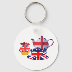 Englische Tee-Zeitgeschenke Schlüsselanhänger
