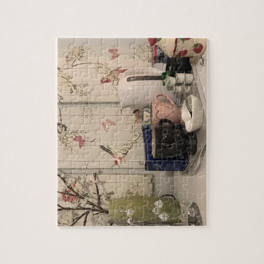 Englische Teezeit Puzzle (Vertikal)