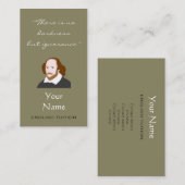 Englische Tutorshakespeare-Visitenkarten Visitenkarte (Vorne/Hinten)