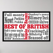 Englische Umgangssprache unter der Flagge Großbrit Poster (Vorne)