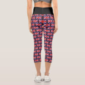 Englische Union Jack Flag High-Taille Capri Leggin (Rückseite)