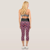 Englische Union Jack Flag High-Taille Capri Leggin (Rückseite)