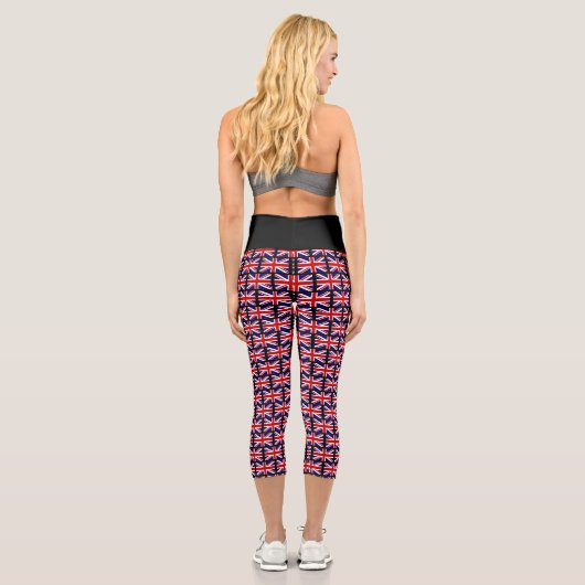 Englische Union Jack Flag High-Taille Capri Leggin (Rückseite)