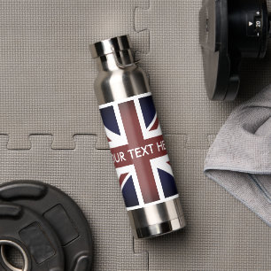 Englische Union Jack Flagge isolierte Wasserflasch Trinkflasche