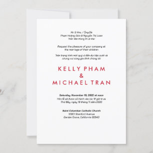 Englische vietnamesische Einladung Modernes Design