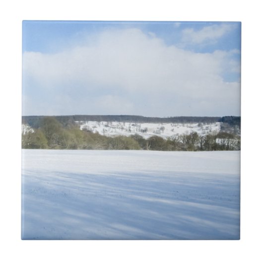 Englische Winterlandschaft - Personalisierte Keram Fliese (Vorderseite)