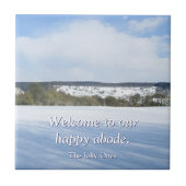 Englische Winterlandschaft - Personalisierte Keram Fliese