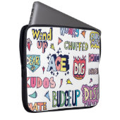 Englische Wörter lang, doodle Buchstaben Laptopschutzhülle (Vorne Rechts)