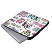 Englische Wörter lang, doodle Buchstaben Laptopschutzhülle (Vorne Knopf)