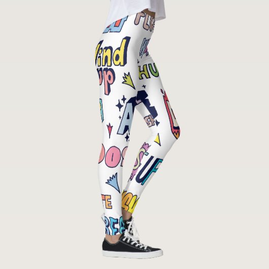Englische Wörter lang, doodle Buchstaben Leggings (Rechts)
