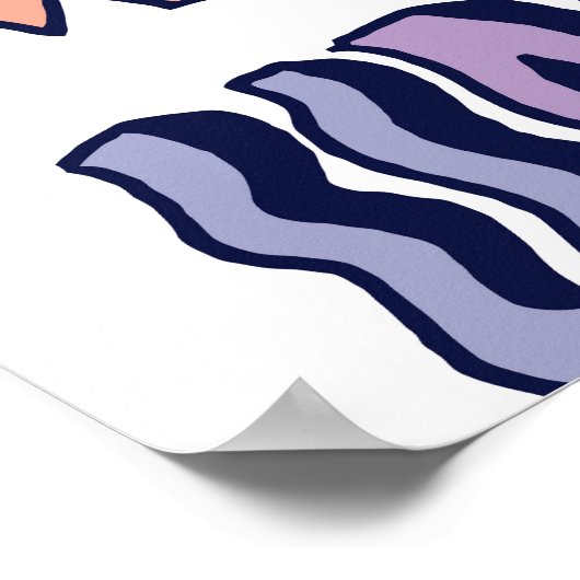 Englische Wörter lang, doodle Buchstaben Poster (Ecke)