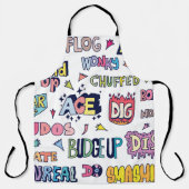 Englische Wörter lang, doodle Buchstaben Schürze (Vorderseite)