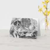 Englische Zeiger-Hunde, die durch Kelli Schwan Karte (Gelbe Blume)