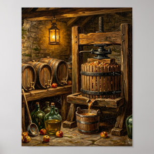 Englischer Apfelgarten-Ciderpress-Keller II Poster
