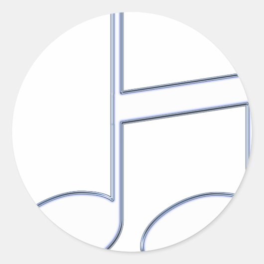 Englischer Buchstabe "H", erstellt aus Musikhinwei Runder Aufkleber (Vorderseite)