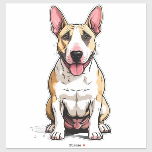 Englischer Bull Terrier Hund Aufkleber (Blatt)