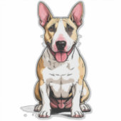 Englischer Bull Terrier Hund Aufkleber (Vorderseite)