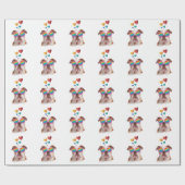 Englischer Bulldog am Valentinstag Geschenkpapier (Flach)