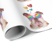 Englischer Bulldog am Valentinstag Geschenkpapier (Rolleneckpunkt)