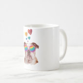 Englischer Bulldog am Valentinstag Kaffeetasse (VorderseiteRechts)