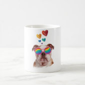 Englischer Bulldog am Valentinstag Kaffeetasse (Mittel)