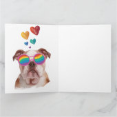 Englischer Bulldog am Valentinstag Karte (Innenseite)