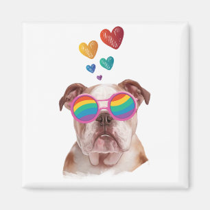 Englischer Bulldog am Valentinstag Magnet