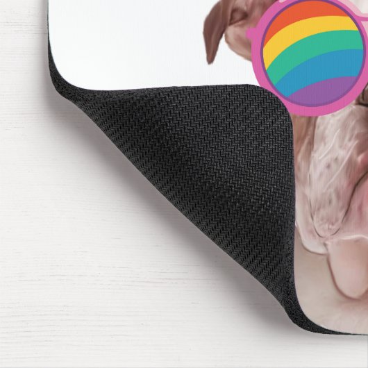 Englischer Bulldog am Valentinstag Mousepad (Ecke)